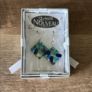 NWT Artesia Nouveau Blue and Green Earrings